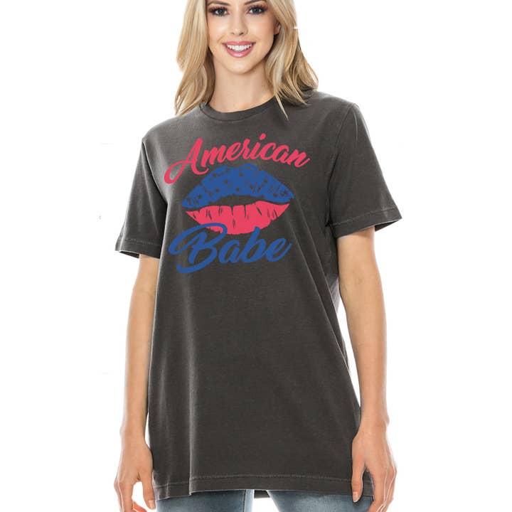Amused by Blue - Wholesale T-Shirt (Graphic) - Women's - AMERICAN Babe4