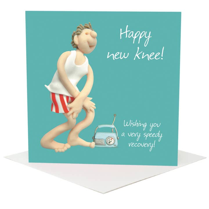 Cartão de melhoras para novo joelho (masculino) por atacado de Inky Blue Ltd t/a Holy Mackerel