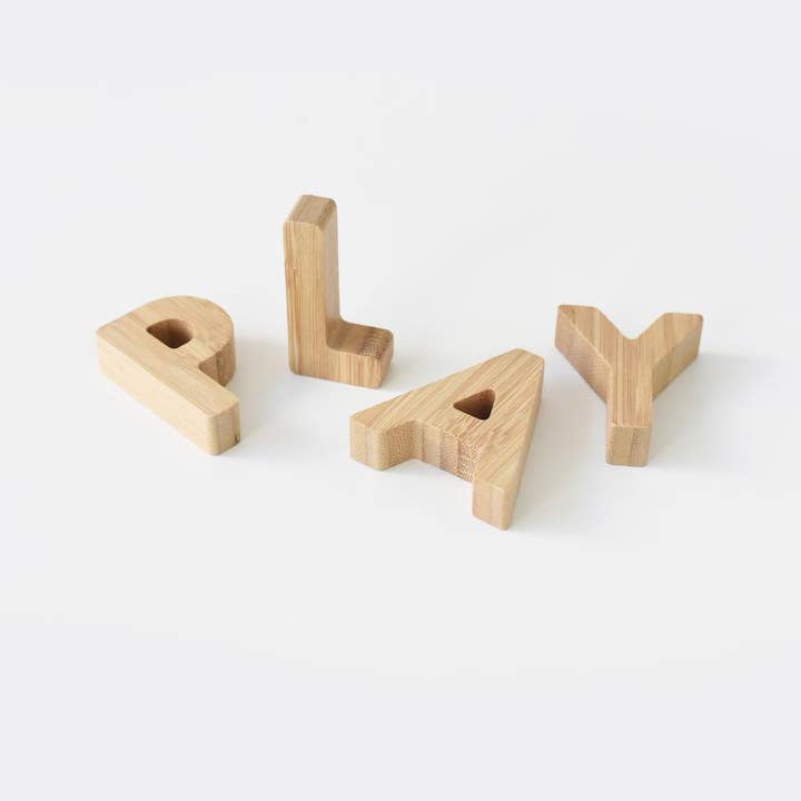 Wee Gallery - Wholesale Wood Toy - Kids - Bamboo Alphabet - Wooden ABC Letter Blocks Set3
