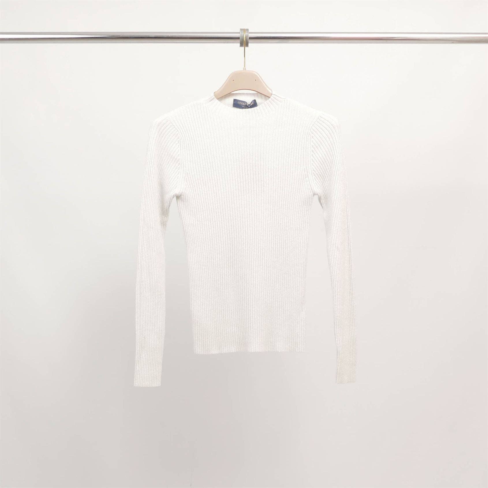 Cecile Wang - Wholesale Knit Sweater - Women's - Fitted ribbed lurex knit sweater DSY95447