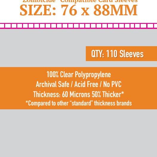 "Zombicide " Sleeves (76x88mm) - 110 Pack, SKS-8827 for wholesale by Mayday Games