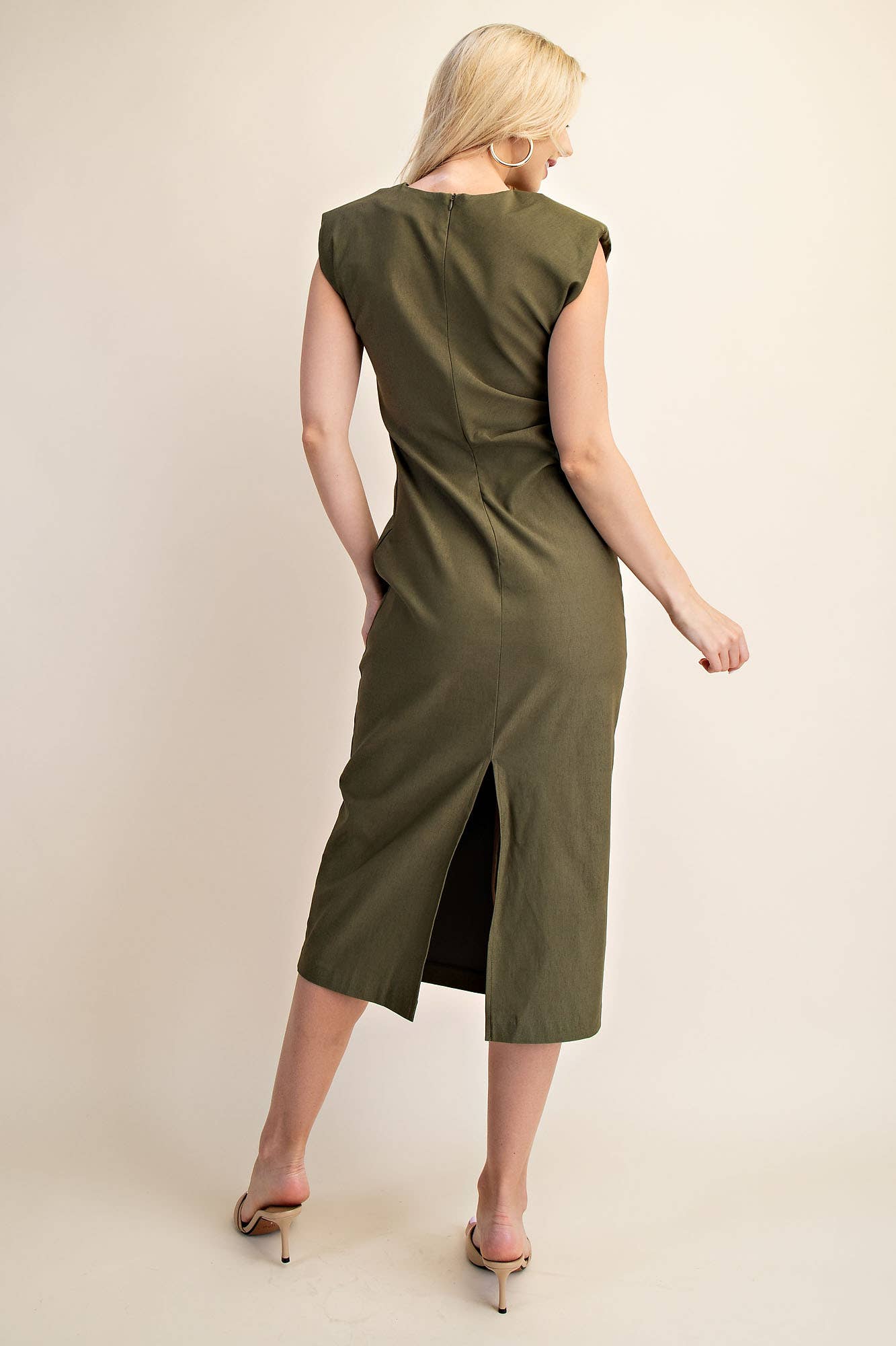 Glam - Wholesale Dress - Women's - Round Neck Sleeveless Midi Dress16