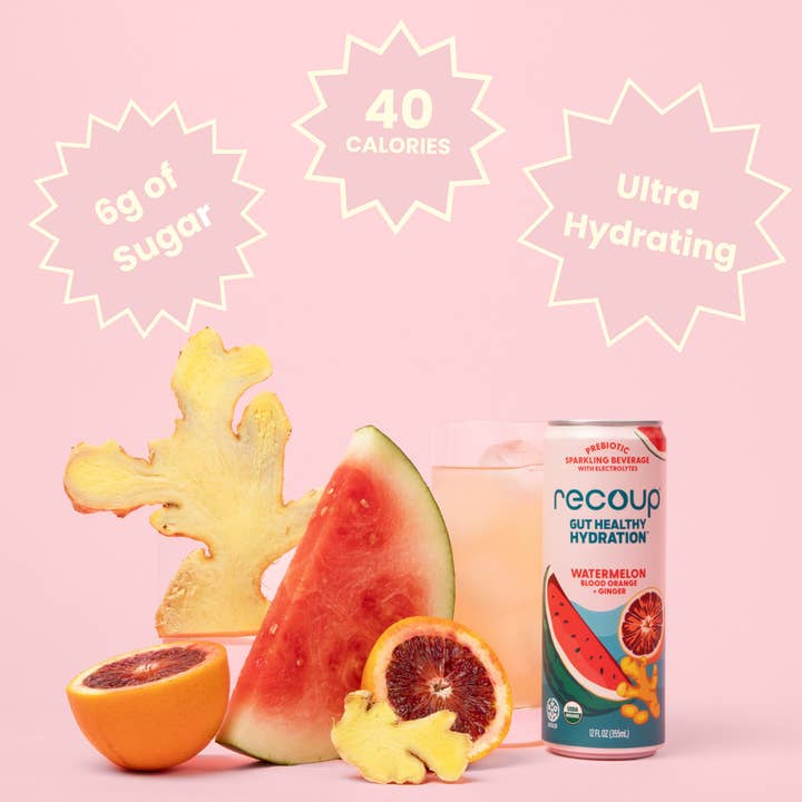 Recoup - Wholesale Sparkling Water - Watermelon Blood Orange + Ginger Prebiotic Sparkling Beverage2