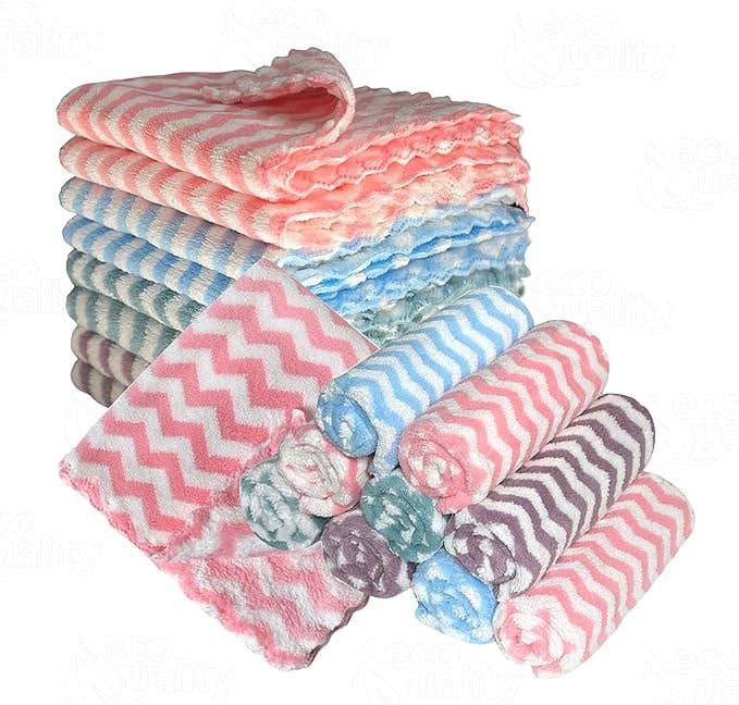 EcoQuality - Wholesale Dishcloth - Cotton Microfiber Towels Multi Color