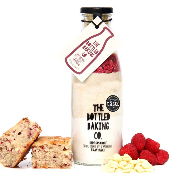 The Bottled Baking Co. - Wholesale Cake Mix - The Bottled Baking Co White Choc & Raspberry Tray Bake Mix