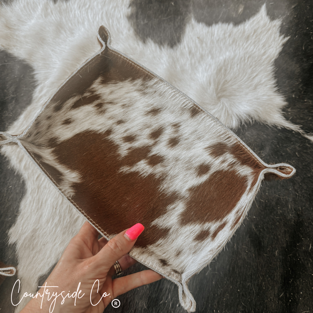 Texas Western Cowhide Bags and More - Venta al por mayor Bandejas decorativas - Bandeja de cuero de vaca1
