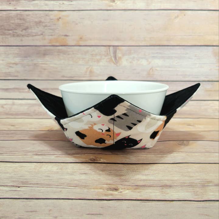 Burpie Bibs Boutique - Wholesale Oven Mitt/Pot Holder - Cat Bowl Cozy | Flower Cat Kitten Hot Pad | Padded Holder12