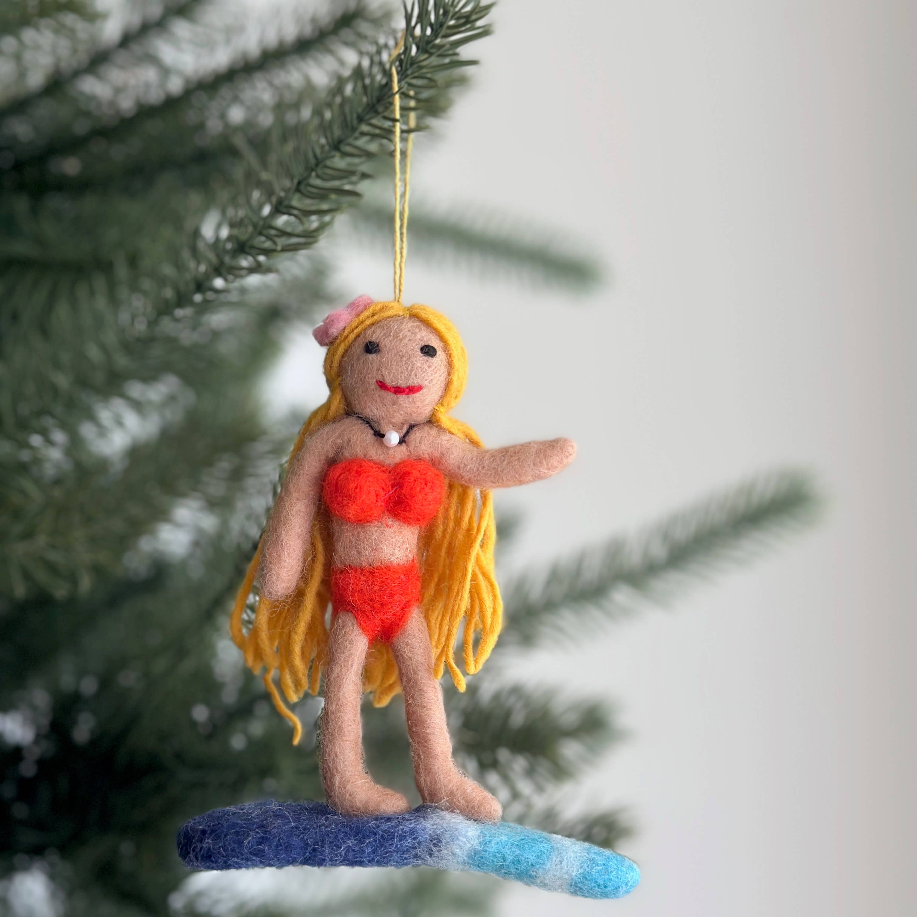 Ganapati - Wholesale Ornament - Felt Ornament - Surfer Girl2