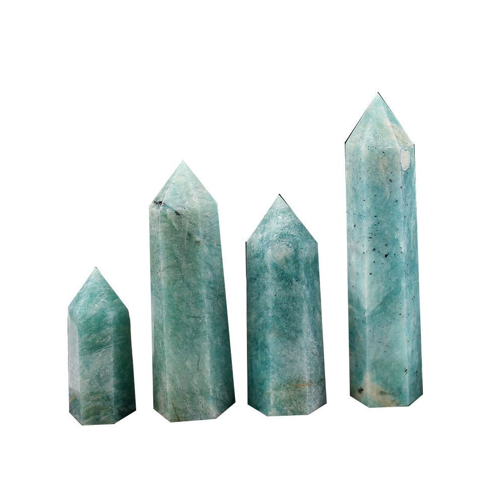 Moon Rituals - Wholesale Spiritual Stone/Crystal - Soothing Amazonite Crystal Obelisk Tower Point 1