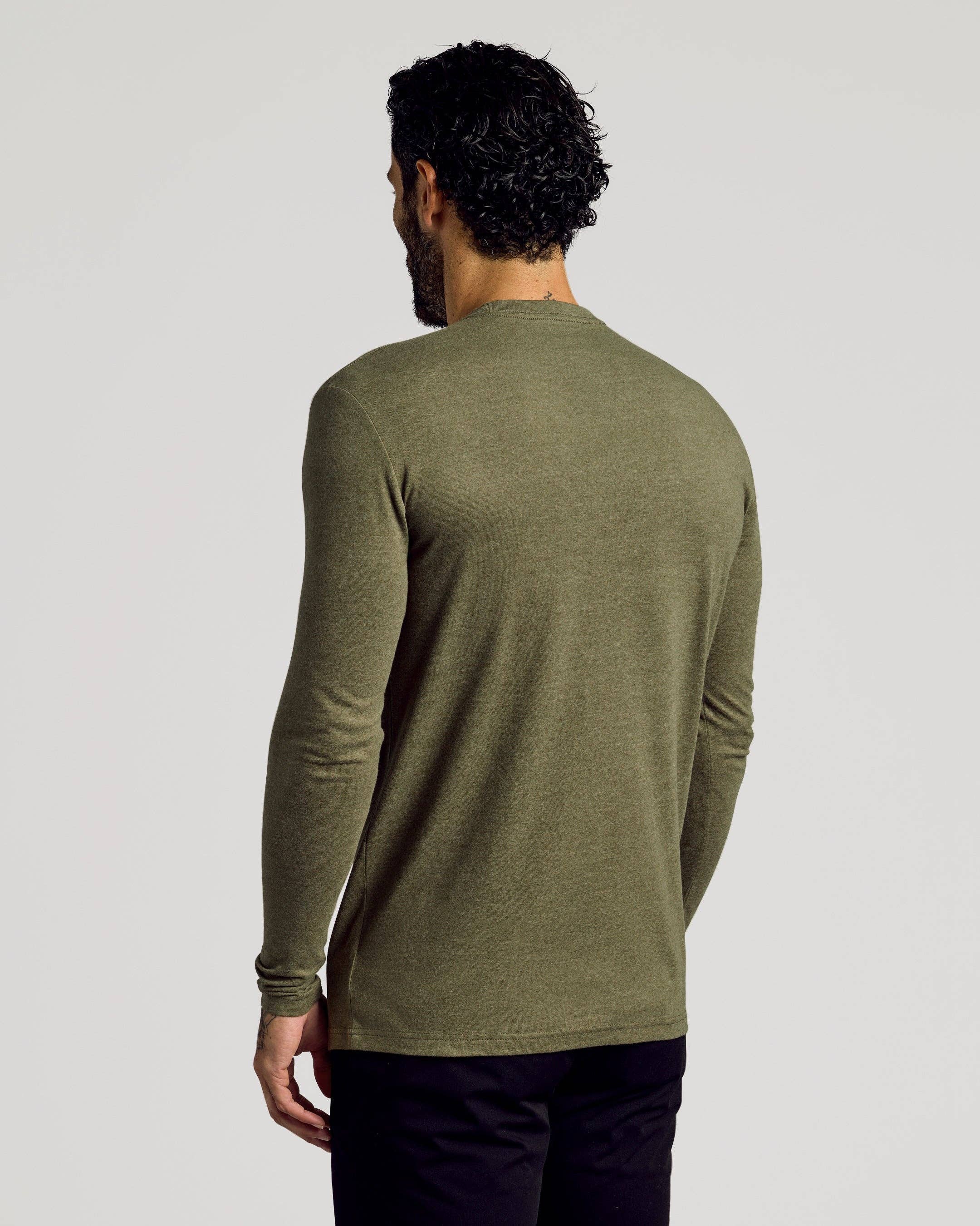 True Classic - Wholesale T-Shirt - Men's - Heather Military Green Tall Long Sleeve T-Shirt2