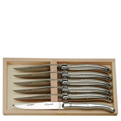 The French Farm - Wholesale Knife Set - Jean Dubost 6 Stainless Steel Steak Knives in Box0