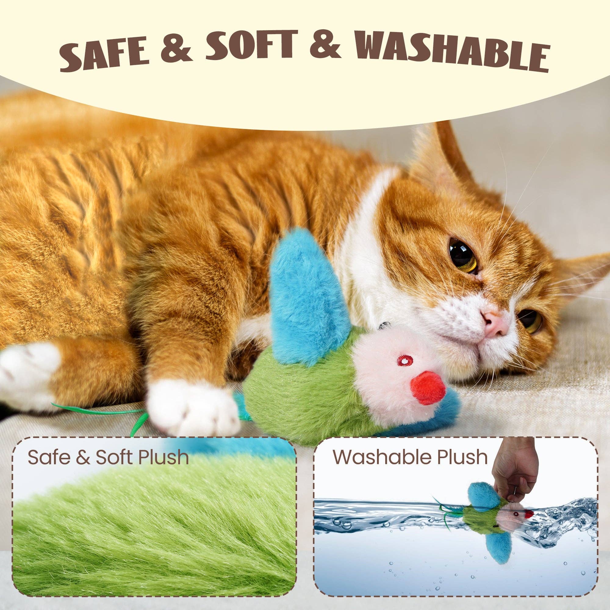 Nocciola - Wholesale Pet Toy - Cat - Colorful Flapping Bird Cat Toy3