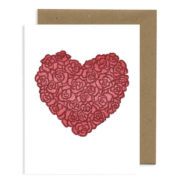Lynn-oleum – Cartão de amor por atacado – CARTÃO CORAÇÃO FLORAL