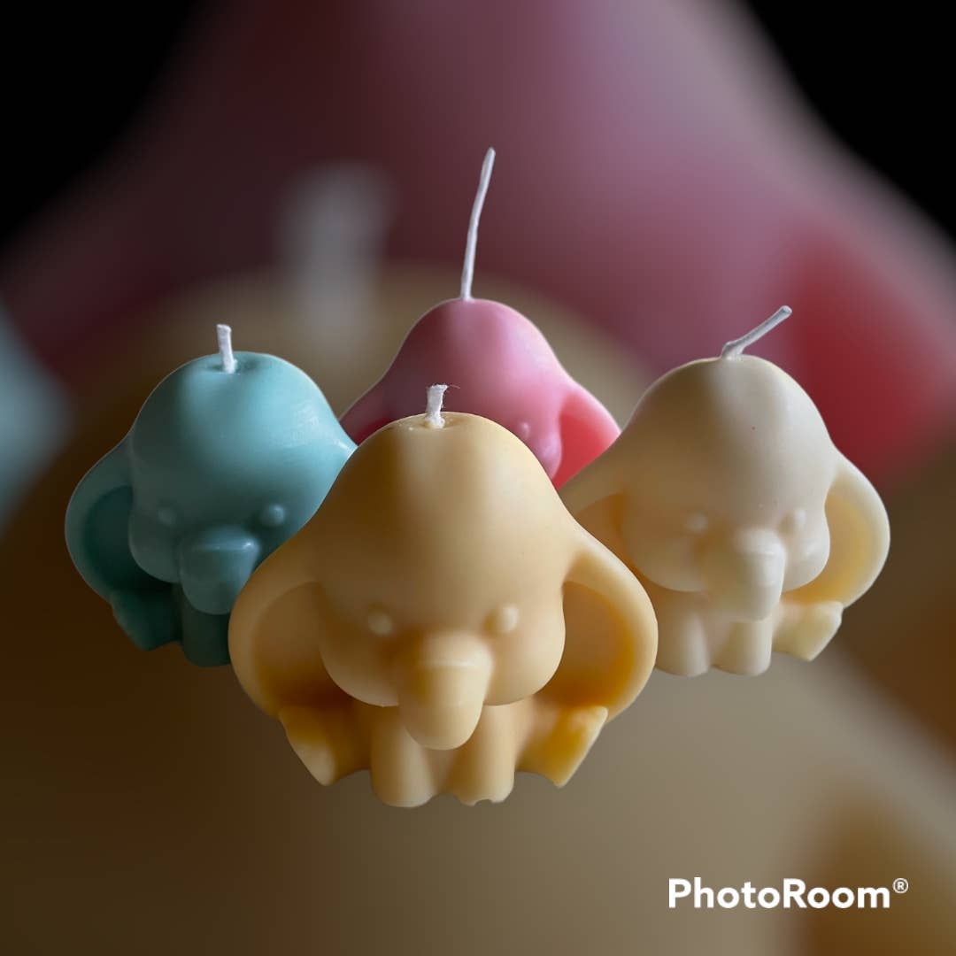 AtelierCMXII - Vente Bougies originales - Adorable bougie Dumbo/Baby Elephant - Baby Shower1