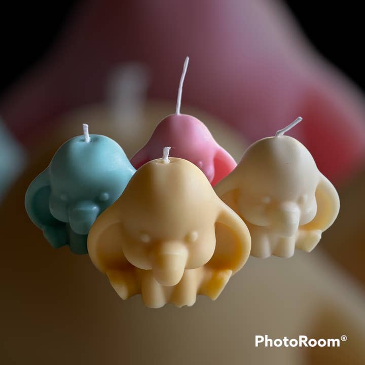 AtelierCMXII - Vente Bougies originales - Adorable bougie Dumbo/Baby Elephant - Baby Shower1