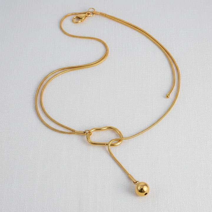 Irregular Gold Bead Necklace for wholesale by paperln