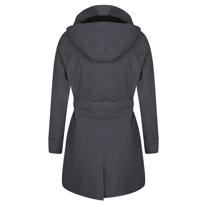 Happy Rainy Days – Gabardine - Mulher por atacado – Trench coat feminino - cinza escuro3