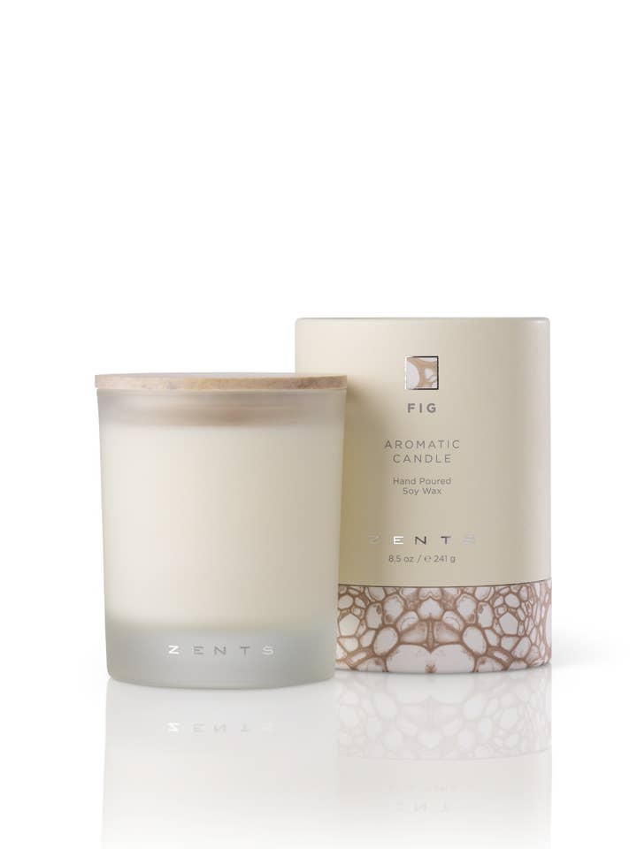 Fig, ZENTS Clean Burning Soy Wax Candle, 8.5oz for wholesale by ZENTS