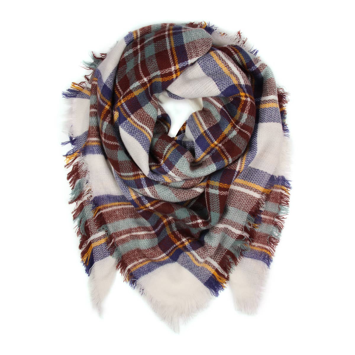 MYS Wholesale Inc - Wholesale Scarf - Women's - Fringed Plaid Scarf1