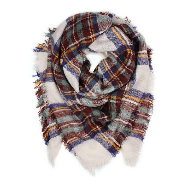 MYS Wholesale Inc - Wholesale Scarf - Women's - Fringed Plaid Scarf1