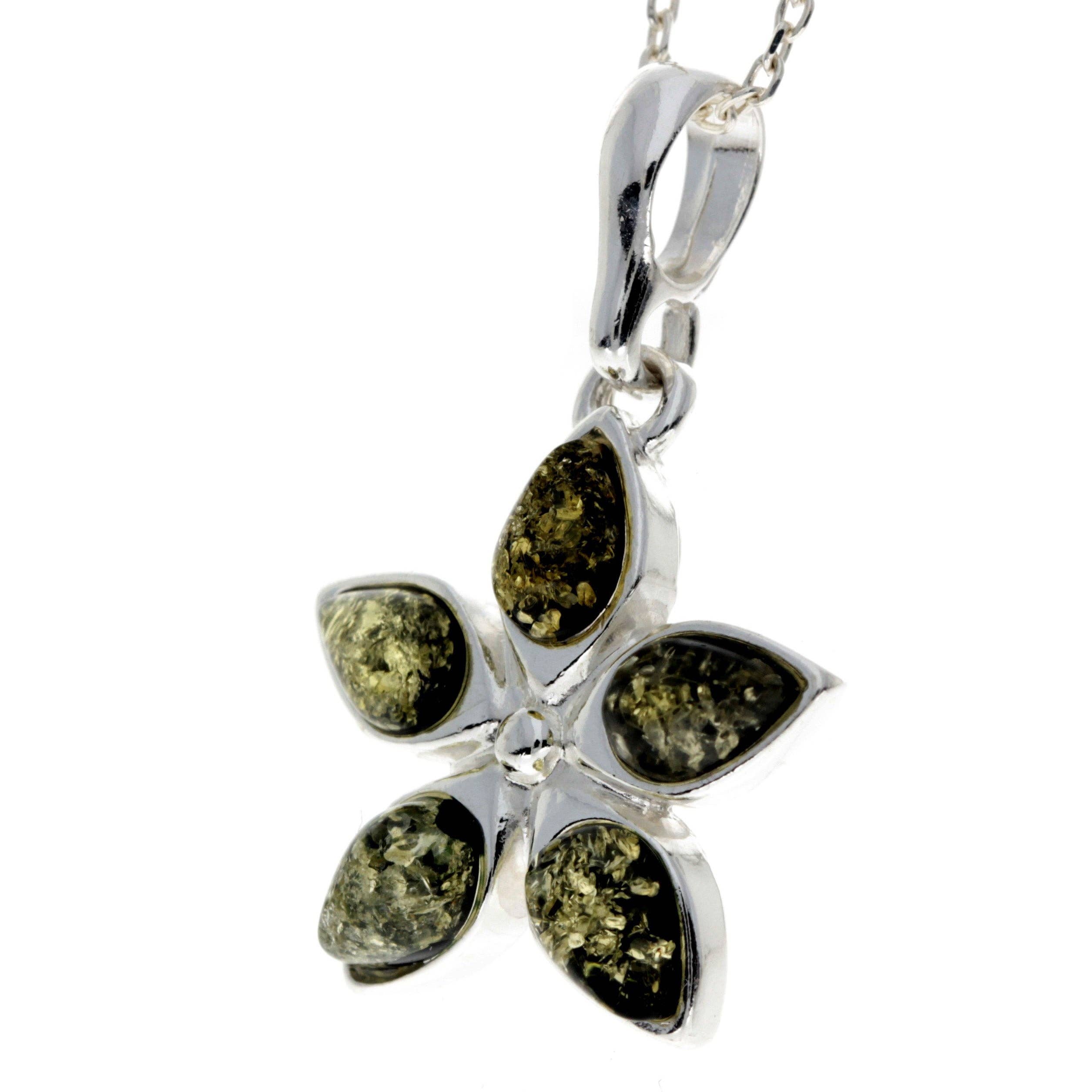SilverAmber Jewellery – wholesale Individual charm/pendant – 925 Sterling Silver & Baltic Amber Classic Designer Star Pendant - 16845