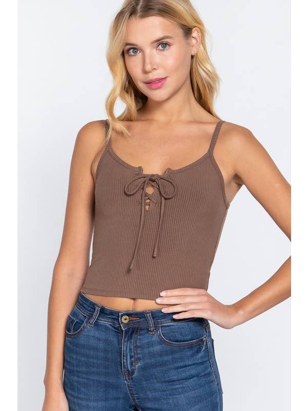 Active Basic | Active USA - Wholesale Camisole - Women's - Sweetheart Neck Heavy Rib Knit Cami Top