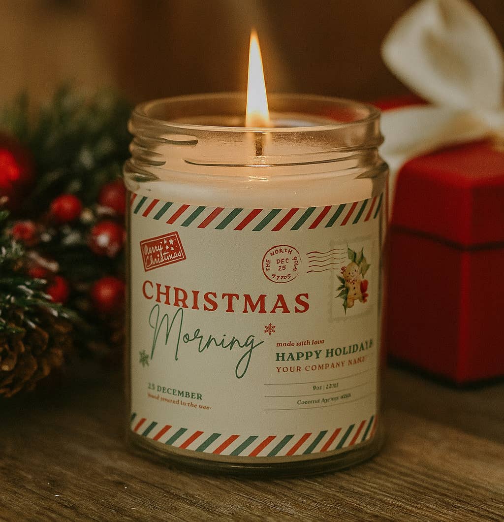 Candle Bliss – Engroshandel Glaslys – Engros foruddesignet etiket, ferielys stil 2