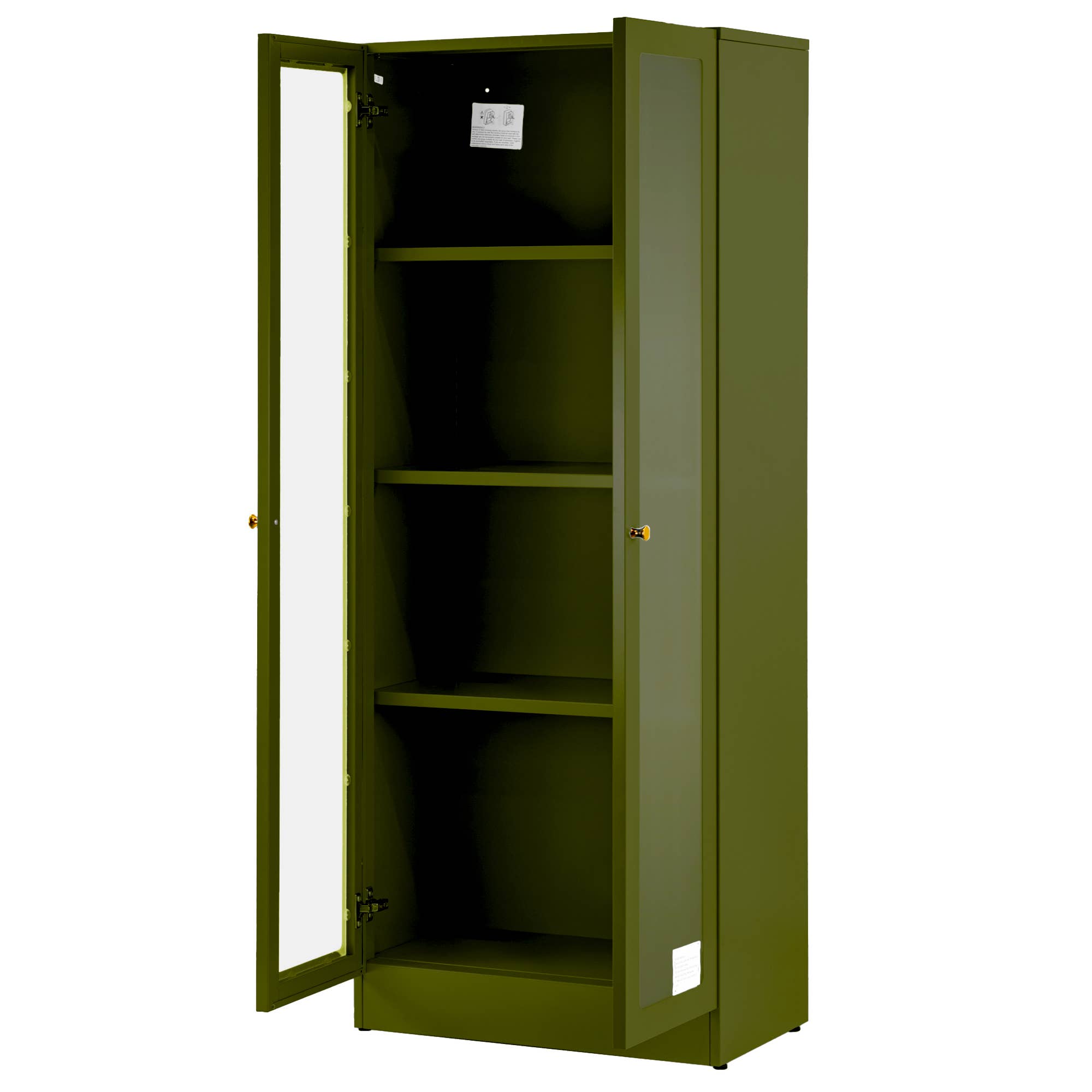 Glamour Home - Wholesale Bookcase - Avice 59-inch Dark Green French Door Metal Cabinet5