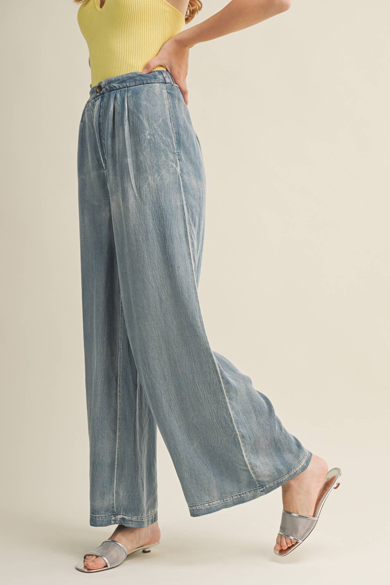 DENIM WIDE LEG PANTS for wholesale on Faire2