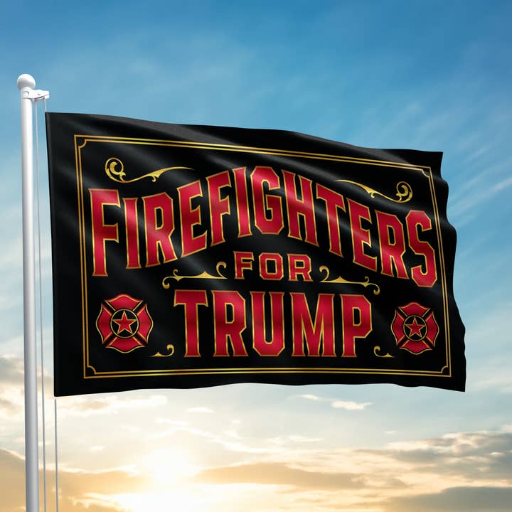Firefighters For Trump - Flag for wholesale by I Love My Freedom