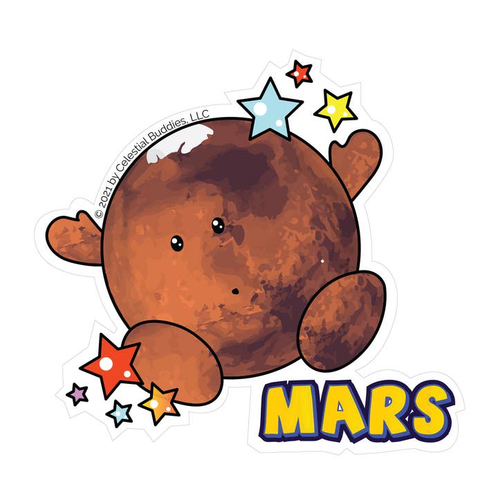 Adhesivo de vinilo Mars, paquete de 6 para venta al por mayor de Celestial Buddies