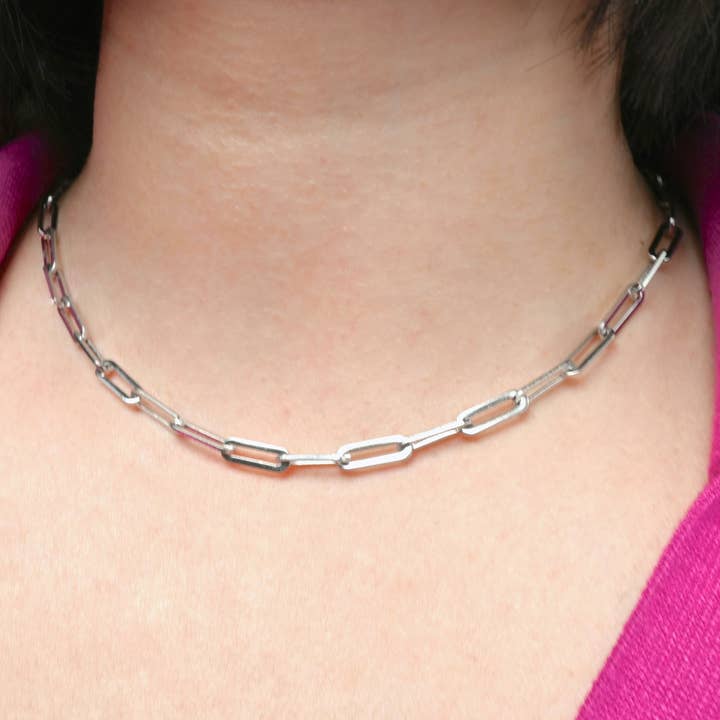 Blueyejewelry - Wholesale Link & Chain Necklace - 18k Gold Paperclip Necklace - Waterproof Link Chain Necklace8