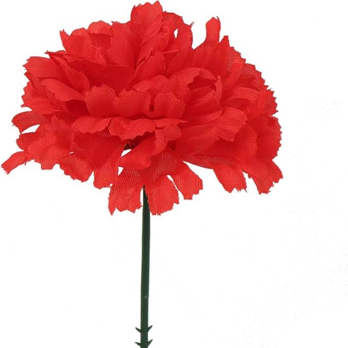 Larksilk – wholesale Artificial flowers – Real Touch Red Silk Carnation Picks Bulk for Wedding Decor