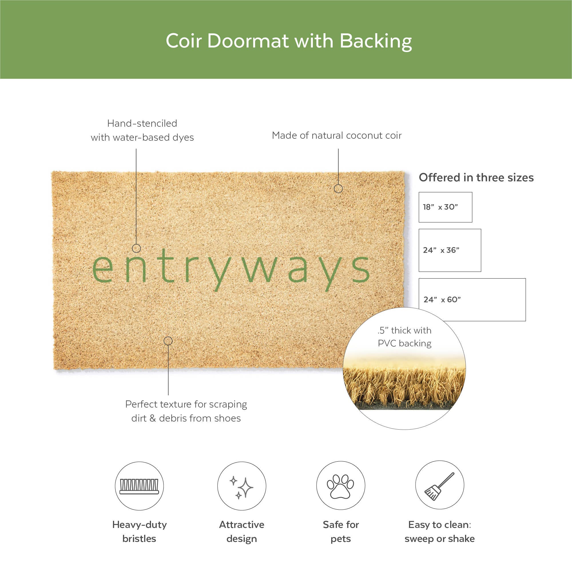 Entryways - Wholesale Door Mat - Fine Plaid Coir Doormat3