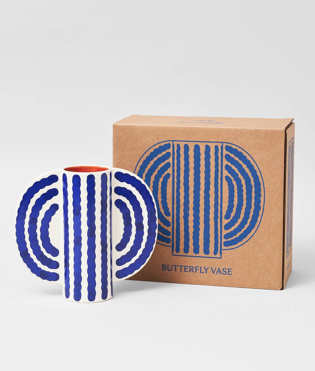 Wrap (US duties paid) - Wholesale Vase - 'Small Butterfly' Vase - Blue2