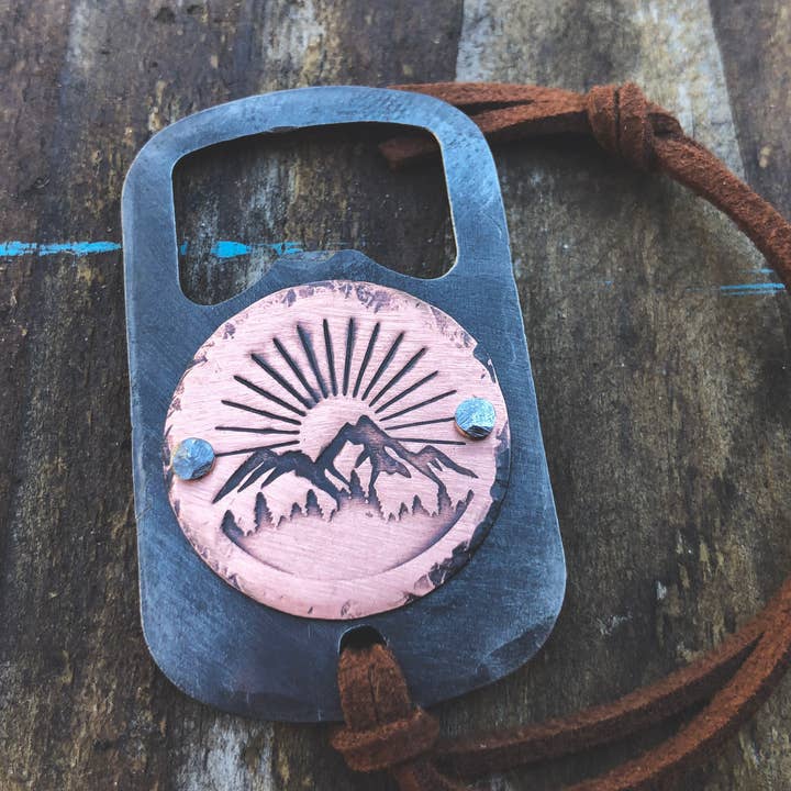 Cold Stream Design Co. - Wholesale Bottle/Wine Opener - Forged Steel Keychain Bottle Opener, Copper Design - USA