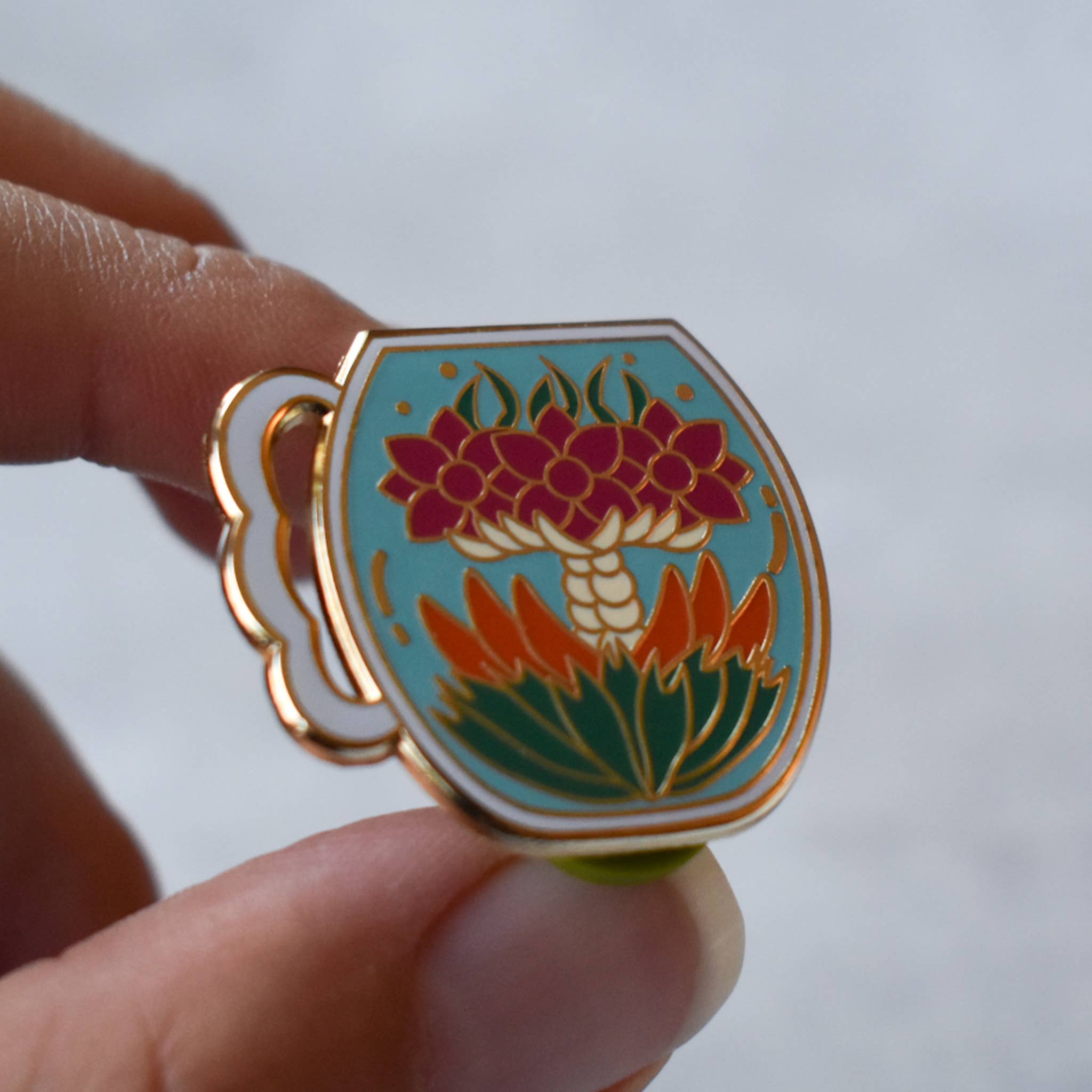Tea Thoughts - Wholesale Lapel Pin/Button - Blooming Tea Enamel Pin6