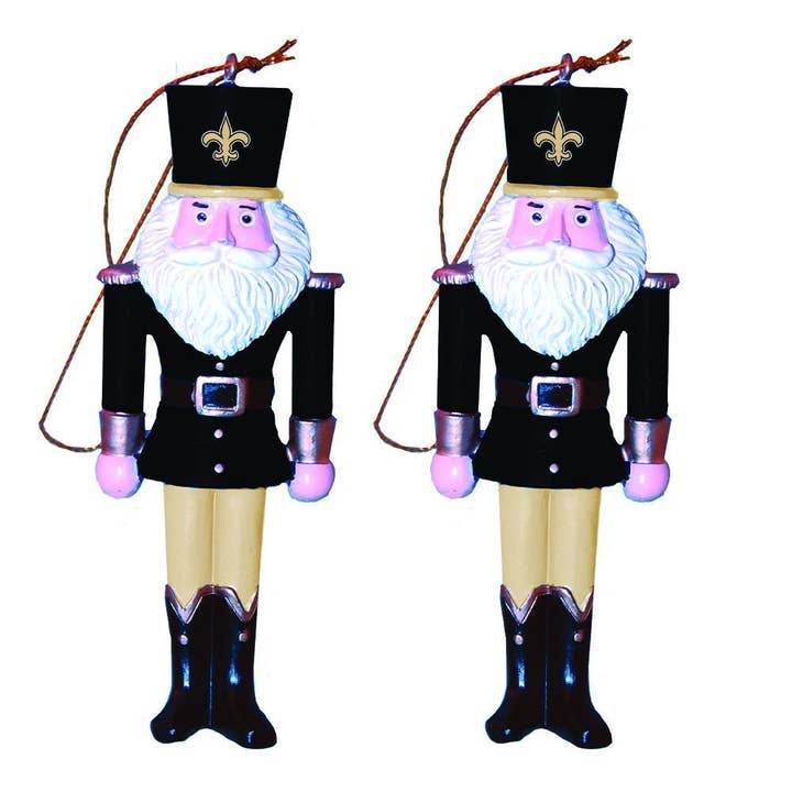 2pk Nutcracker Ornament Set, New Orleans Saints for wholesale by The Memory Company