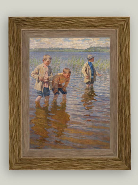 Mid-Day Fishing Framed Antique Art for wholesale by Petal Lane Home