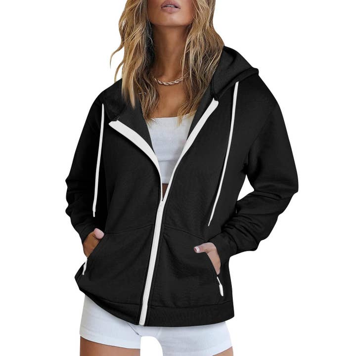SALINA TRADING INC - Wholesale Hoodie - Women's - Unisex Hooded Zipper Jacket Casual Sports Hoodie3