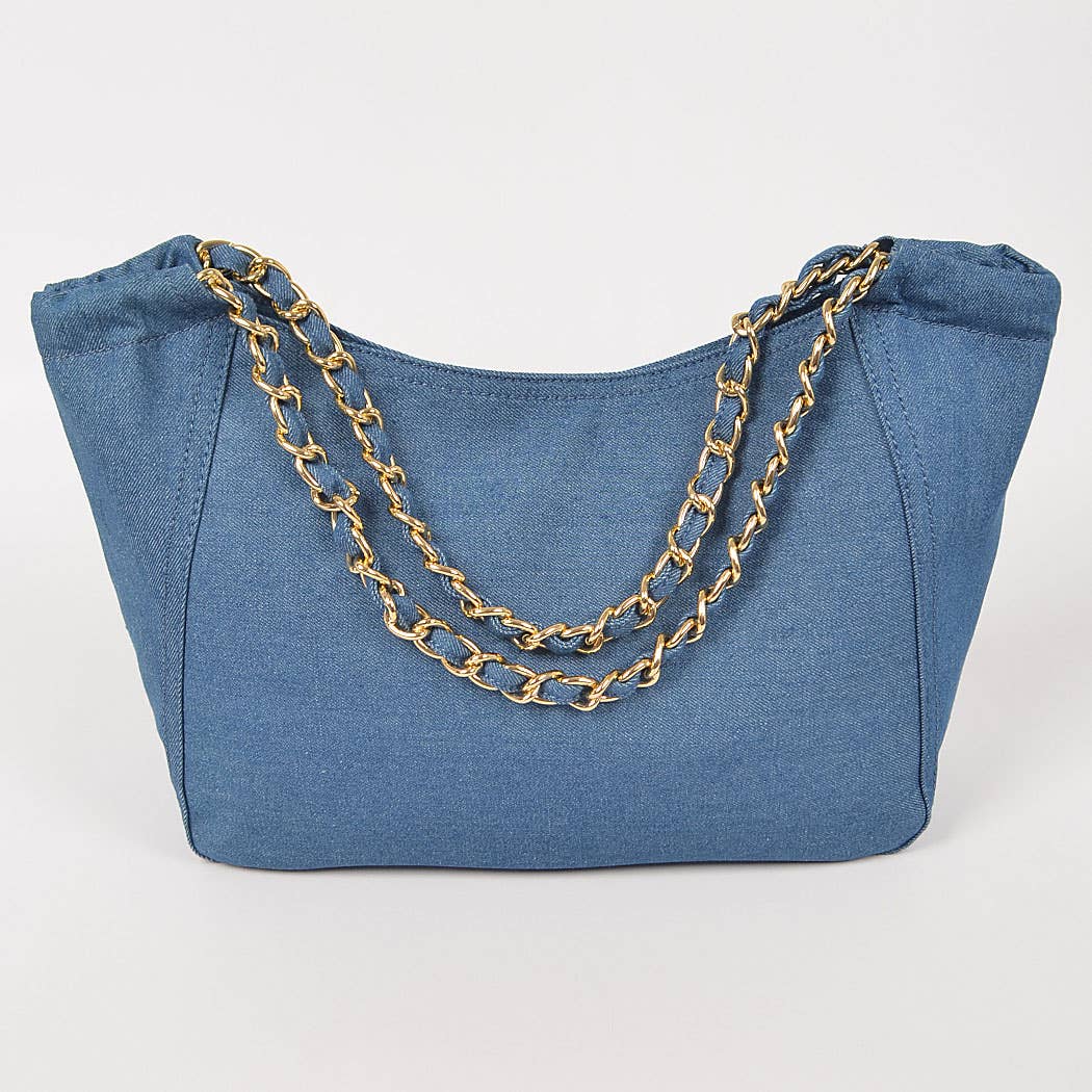 3AM BY H&D ACCESSORIES - Wholesale Tote Bag - Women's - Denim Tote Bag W/chain4