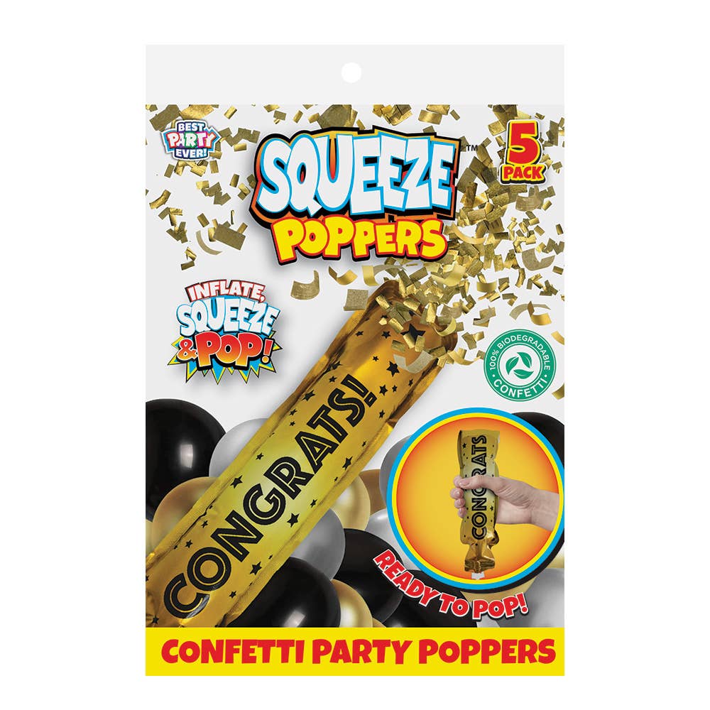 JFL Enterprises - Wholesale Party Popper - Congrats Squeeze Popper Confetti Cannon0