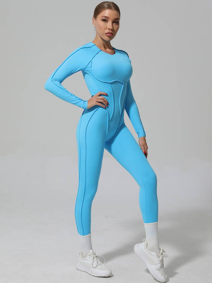 React Activewear - Wholesale Unitard - Women's - Kira Flex Jumpsuit - Aqua5