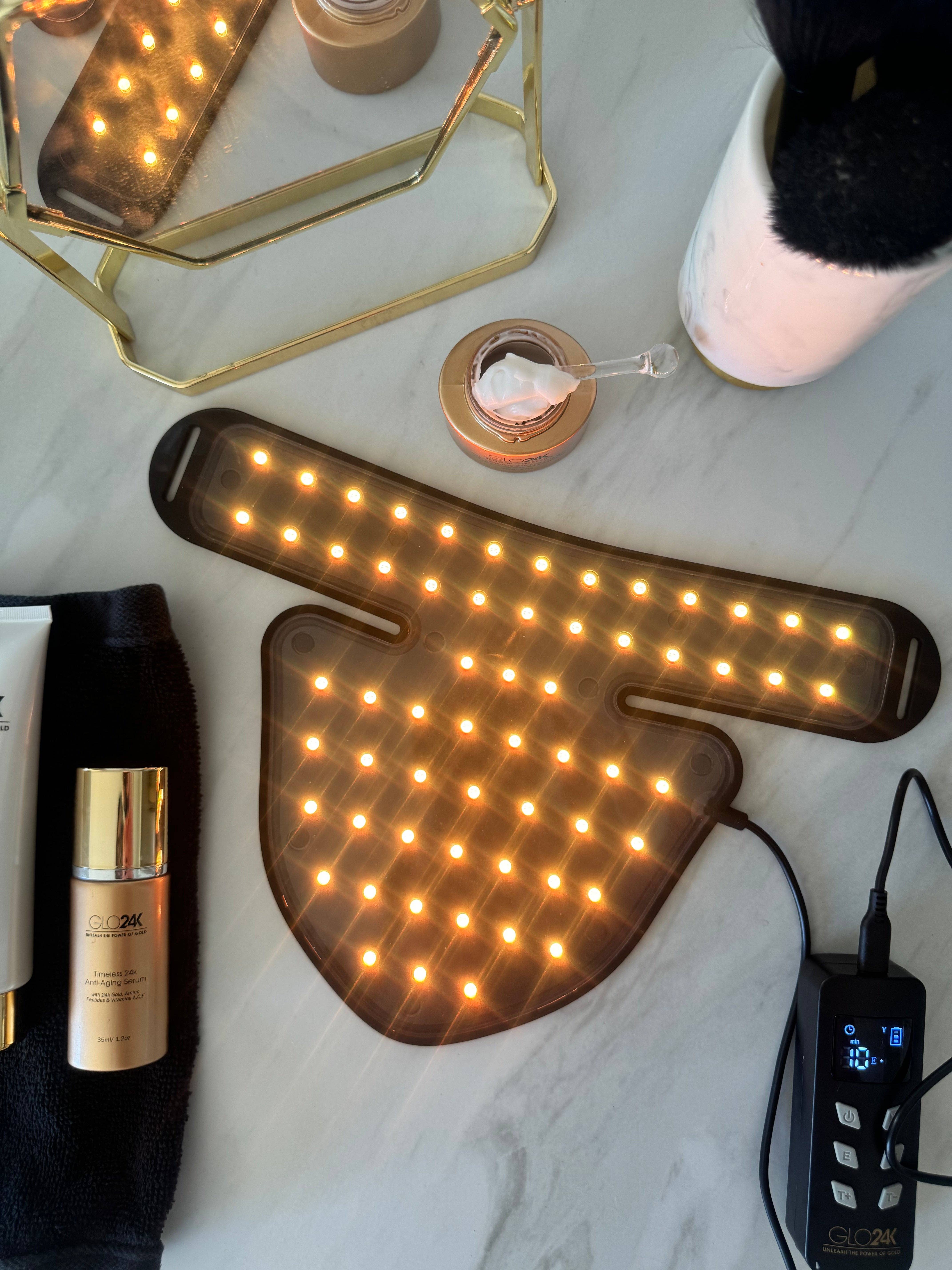 GLO24K - Wholesale Electronic Skincare Device - 7 Color LED Super Mask for the Neck, Chest & Décolleté3