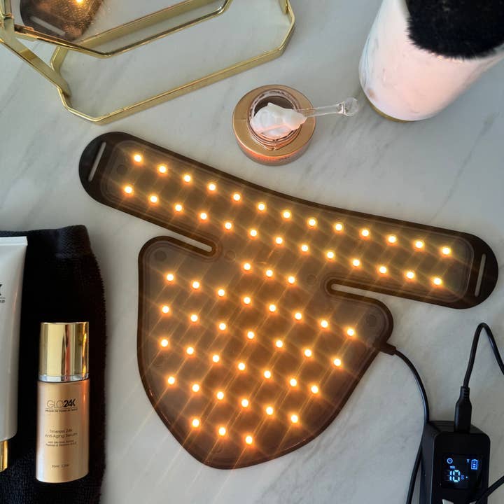 GLO24K - Wholesale Electronic Skincare Device - 7 Color LED Super Mask for the Neck, Chest & Décolleté3