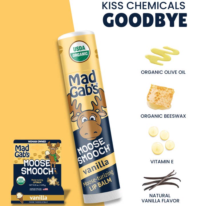 Mad Gab's - Wholesale Lip Balm - Organic Moose Smooch Lip Balm Tubes Open Stock3