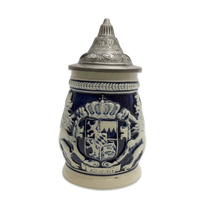 Germany Bayern Coat of Arms Cobalt Blue Beer Stein for wholesale by European Heritage Gifts
