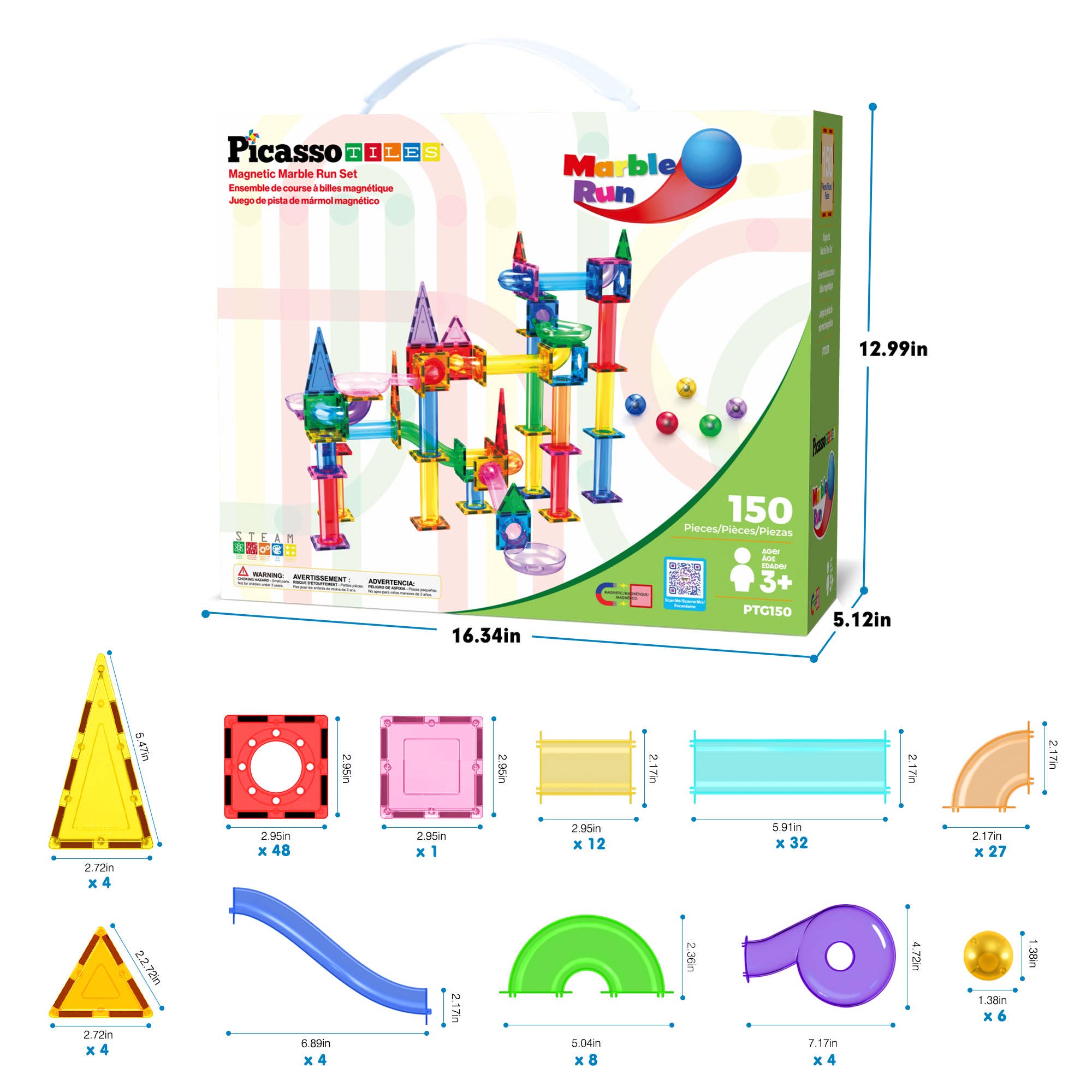 PicassoTiles - Wholesale Bouwset - Kinderen - PicassoTiles Magnetische Knikkerbaan Set11