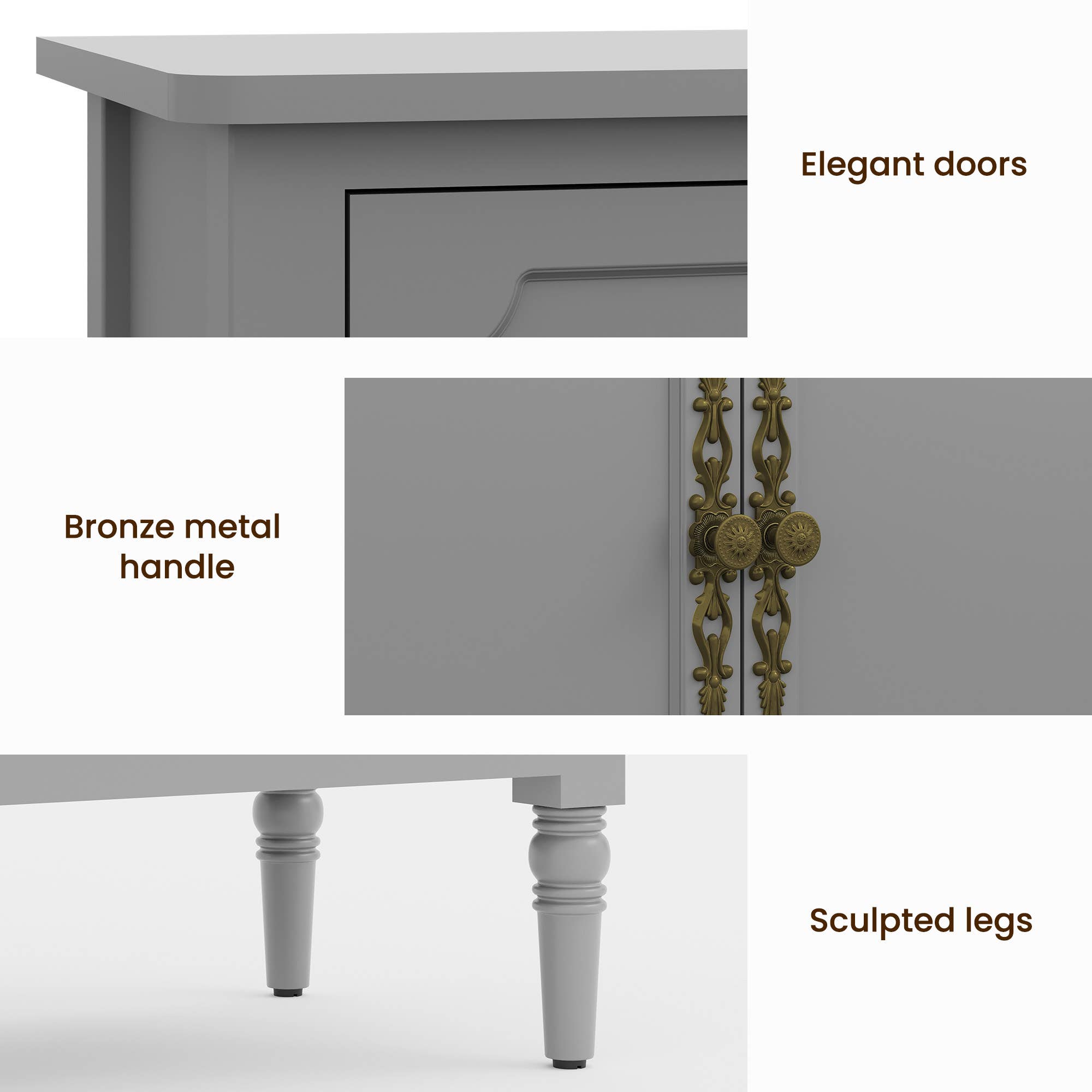 Heynemo - Wholesale Cabinet - Console Cabinet, 47'' Mid Century Modern Pantry Cabinet7