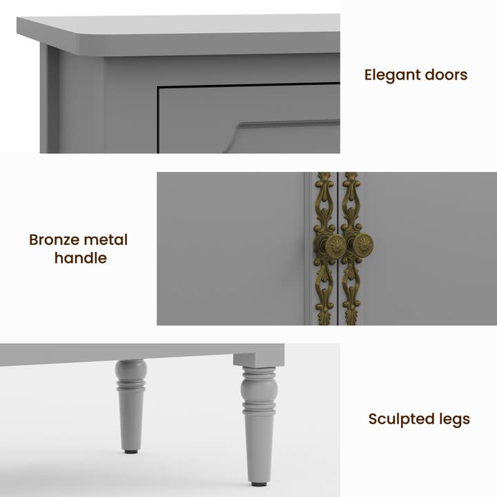 Heynemo - Wholesale Cabinet - Console Cabinet, 47'' Mid Century Modern Pantry Cabinet7